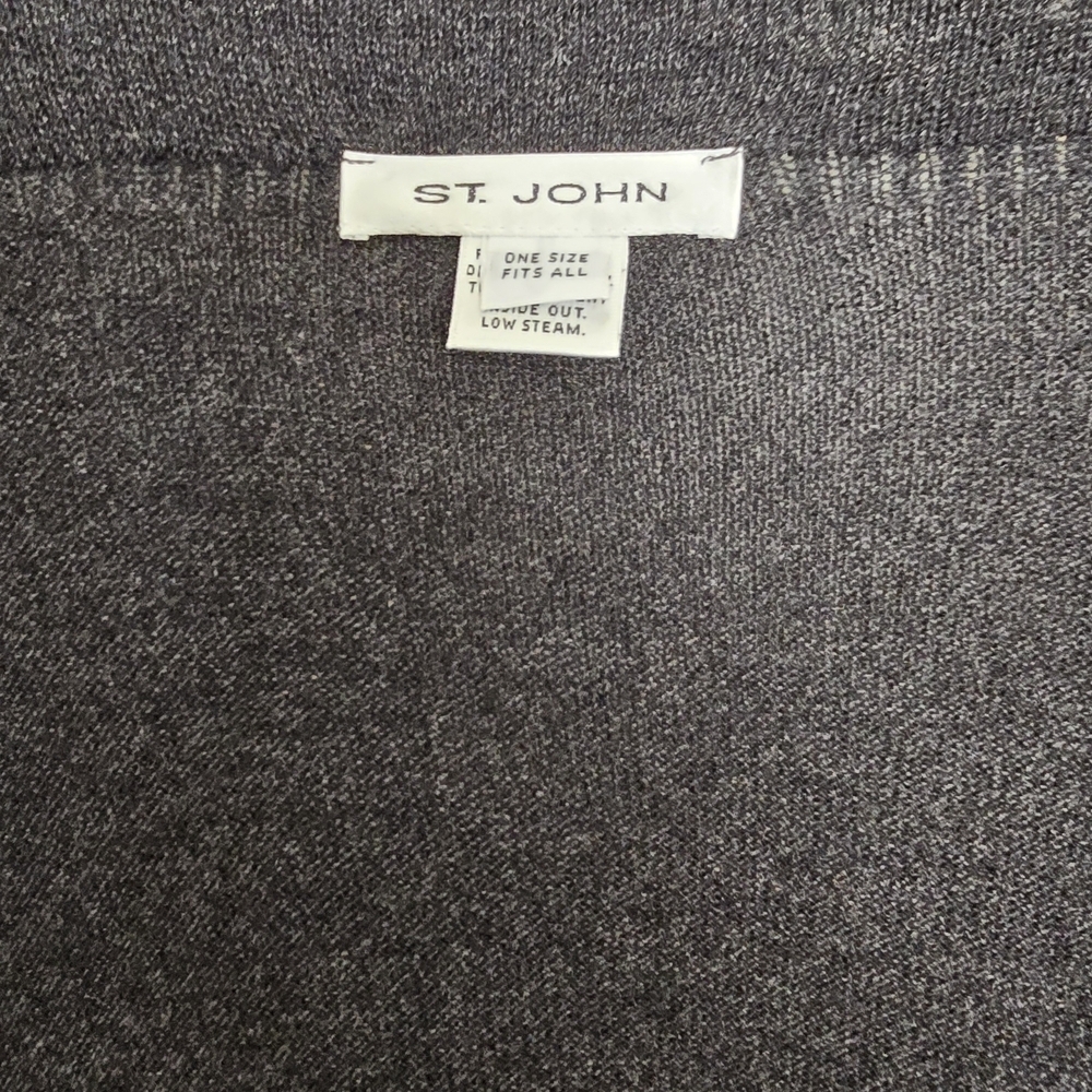 St. John Charcoal Grey Cape Poncho with Silver Trim - Picture 4 of 5